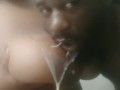 SUCKING MILK OUT OF BIG CHOCOLATE SOFT LACTATING TITS IN THE BATHROOM!!!!!!!!!