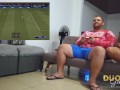 He loses his bet on FIFA and swallows all my cum