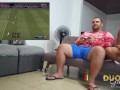 He loses his bet on FIFA and swallows all my cum
