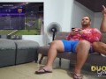 He loses his bet on FIFA and swallows all my cum