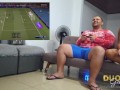He loses his bet on FIFA and swallows all my cum
