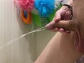 I pee in the bathtub with an uncut dick with big balls