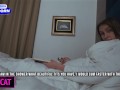 Stepmom get surprise oral creampie while helps to cum for step son in share bed before fuck