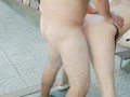 COUPLE FUCKING IN PUBLIC OUTDOOR CORRIDOR