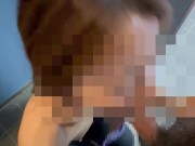 【トイレで中出し】人きたらどうしよう♡声出したらバレちゃう♡トイレでバックで中出しされちゃった♡