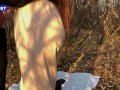 Частное. Секс на природе с рыжей студенткой