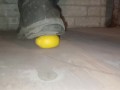 Lemon Crush in Slow Motion Under Dirty Boot 👣👣