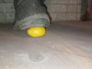 Lemon Crush in Slow Motion Under Dirty Boot 👣👣