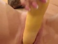 I want my milky pussy to cum - I fuck myself with a carrot dildo