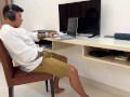 She catches her brother-in-law masturbating and decides to surprise him with a blowjob
