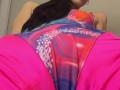 sexy Arab brunette anal self fuck and teasing pussy with toy in Barbie skating costume/cosplay
