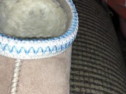 Intense male orgasm - Cums into UGG slippers