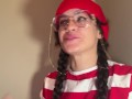 Busty brunette Waldo bounces on it after you find her lonely and feral