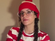 Busty brunette Waldo bounces on it after you find her lonely and feral