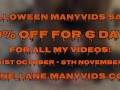 50% OFF HALLOWEEN SALE ON MY MANY VIDS