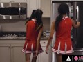 Two Cute Cheerleaders Fuck Together After Massage