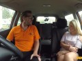 Fake Driving School - Sexy Blonde gets her sweet Scottish pussy slammed in a car