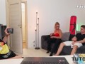 TUTOR4K. Russian blonde tutor got some cum into her coffee and then into her mouth