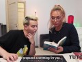 TUTOR4K. Russian blonde tutor got some cum into her coffee and then into her mouth