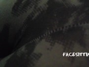 Slave sniffs and fucks the ass with his nose on the orders of the mistress, femdom ass worship POV