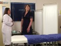 CFNM British nurses give 3way BJ for BBC