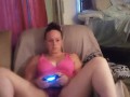 Caught filming up friends mini dress to see her black panties while she playing video games (part 1)