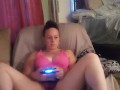 Caught filming up friends mini dress to see her black panties while she playing video games (part 1)