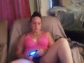 Caught filming up friends mini dress to see her black panties while she playing video games (part 1)