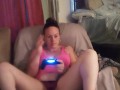 Caught filming up friends mini dress to see her black panties while she playing video games (part 1)