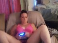 Caught filming up friends mini dress to see her black panties while she playing video games (part 1)