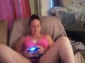 Caught filming up friends mini dress to see her black panties while she playing video games (part 1)