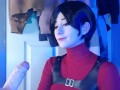 Ada wong uses Leon for sex, gives footjob and pounds big oiled ass