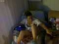 Pretty busty girl in her unbutton base ball jersey showing off bra and panties and smoking and games