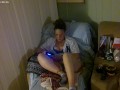 Pretty busty girl in her unbutton base ball jersey showing off bra and panties and smoking and games