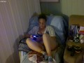 Pretty busty girl in her unbutton base ball jersey showing off bra and panties and smoking and games