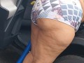 Bbw vacuum at car wash while flashing ass to strangers