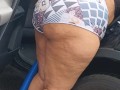 Bbw vacuum at car wash while flashing ass to strangers