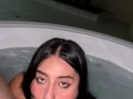 Follando en el jacuzzi de noche! Big cum