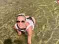 German Amateur Schnuggie91 Sucks Cock At The Beach And Gets Cum on her Face - Mydirtyhobby