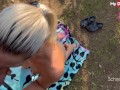Blonde amateur Schnuggie91 sucks cock & fucks doggy style outdoors - Mydirtyhobby