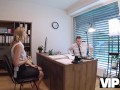 VIP4K. Blonde babe came to get a loan and got a huge cock. Hot sex with Andrea & Stanley Johnson