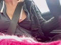 Sexy long car ride with Artemisia Love Big tits flashing bounce Hard Nipples OF@ArtemisiaLove101