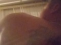 Nasty roommate masturbating to pretty busty girl in bra and panties while she is playing video games