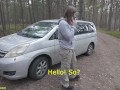 couple fucks on the roadside in the car