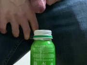 I'm too lazy to go, so I'll pee in a yogurt bottle:)