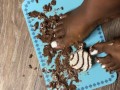 Pretty white toes crushing zebra cakes for you to eat