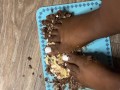 Pretty white toes crushing zebra cakes for you to eat