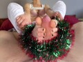 Hot Stepmom helps Stepson cum quickly on her feet in Christmas (Amateur Footjob)