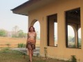 Sexy girl shows tits and pussy in the abandoned villa in Thailand