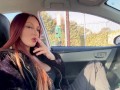 Hot Milf Smoking Sesh in the car Smoking fetish Long Hair Boobs Flashing OF@ArtemisiaLove101